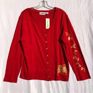 Lisa & Me / 100% Silk Festive Red Sweater